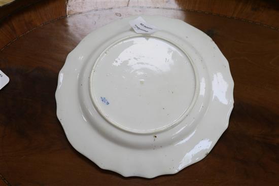 A set of five Oude Amstel (Dutch) dishes, painted with sprigs of peony blossom, blue on white
